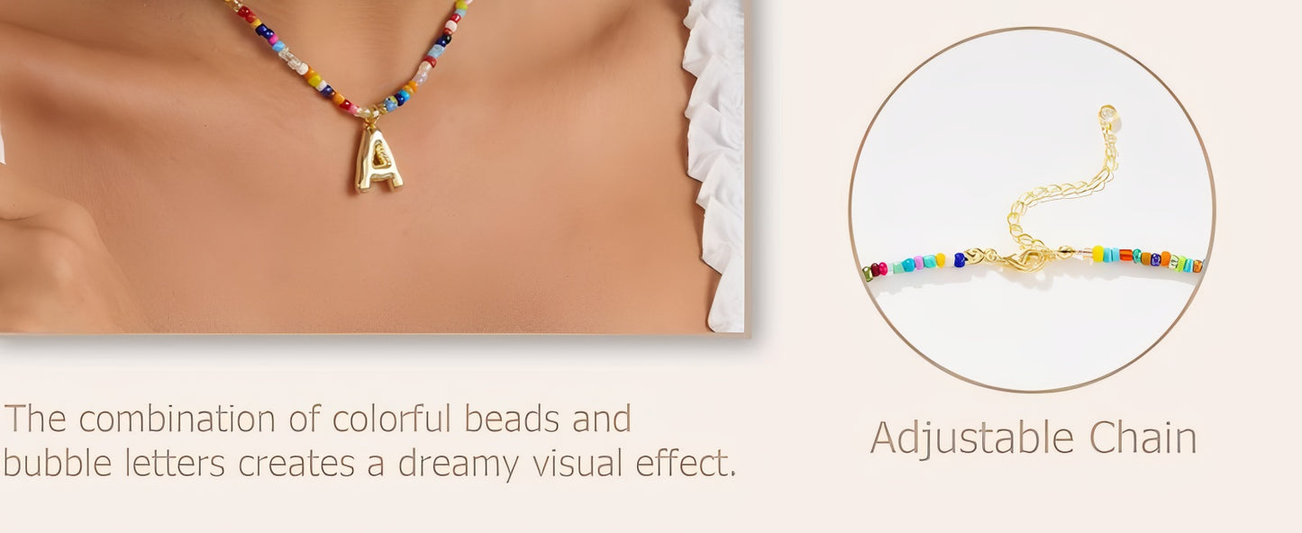 Boho Bloom Letter Necklace