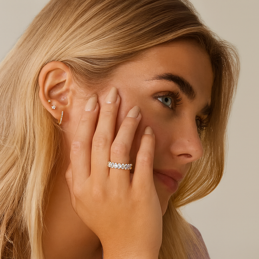 Golden Eternity Oval Ring