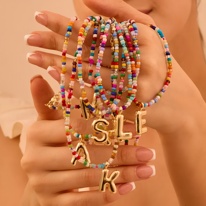 Boho Bloom Letter Necklace