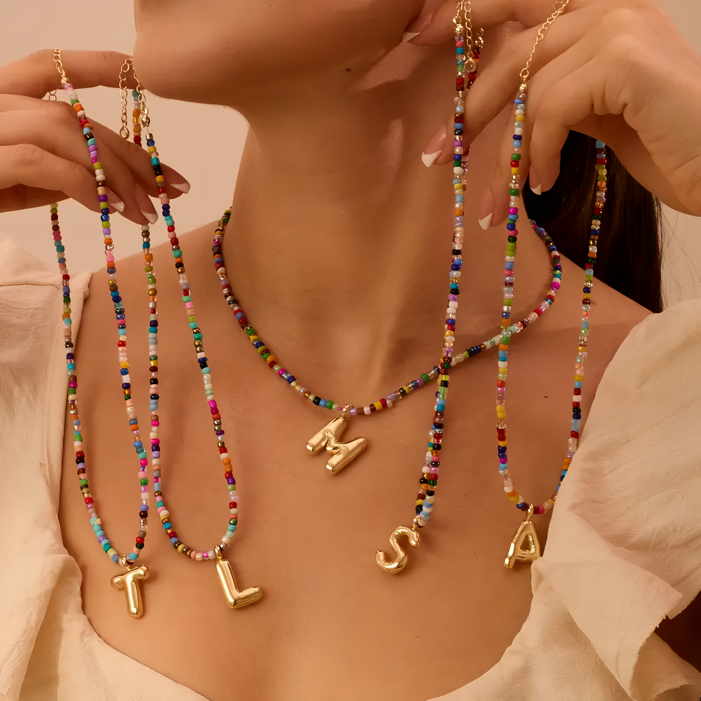 Boho Bloom Letter Necklace