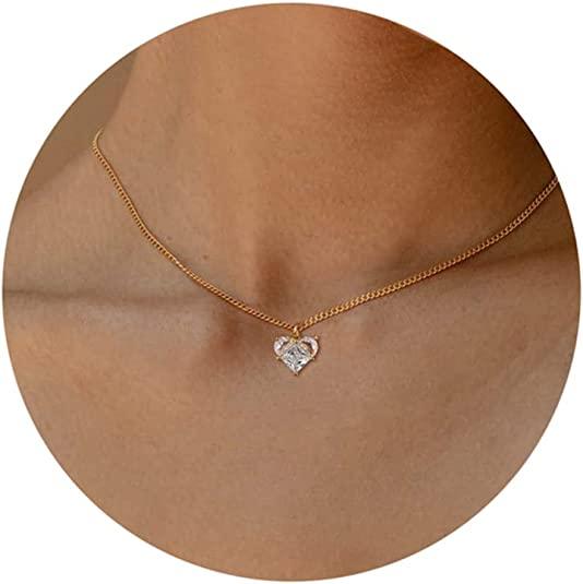 Chunky Heart Pendant Choker Necklaces