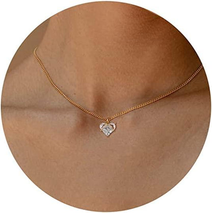 Chunky Heart Pendant Choker Necklaces