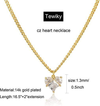Chunky Heart Pendant Choker Necklaces