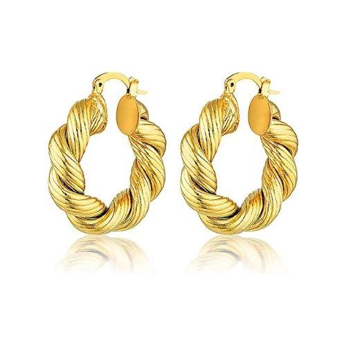 Chunky Twist Rope Hoop Earrings