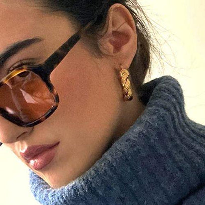 Chunky Twist Rope Hoop Earrings