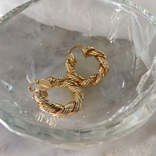 Chunky Twist Rope Hoop Earrings