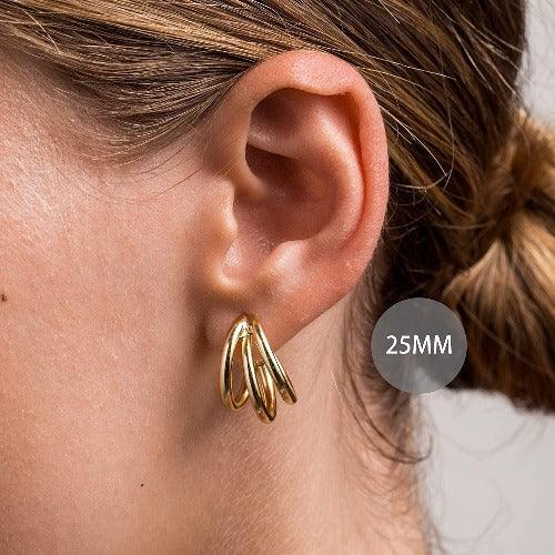 Fashion Chunky Triple Hoop Earrings
