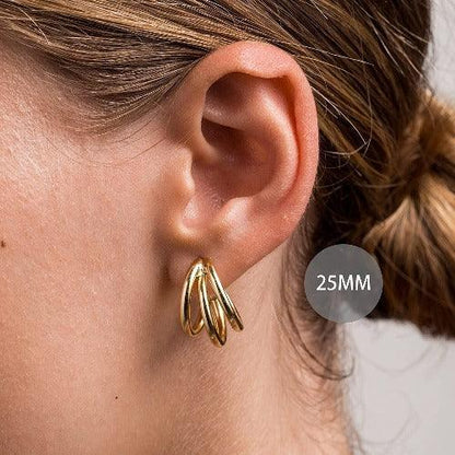 Fashion Chunky Triple Hoop Earrings