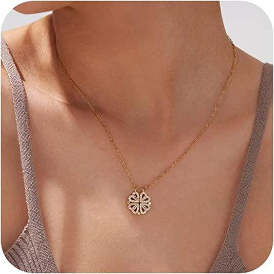 Four Leaf Clover Heart Necklace