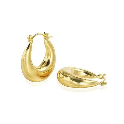 Oval Dome Hoop Earrings