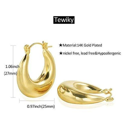 Oval Dome Hoop Earrings