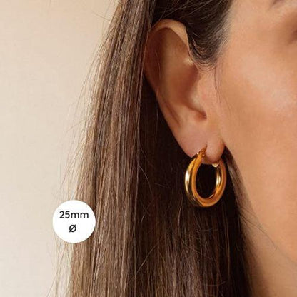 Simple Thick Hoop Earrings