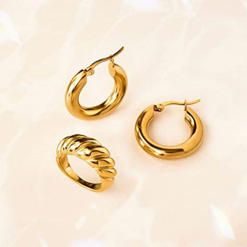 Simple Thick Hoop Earrings