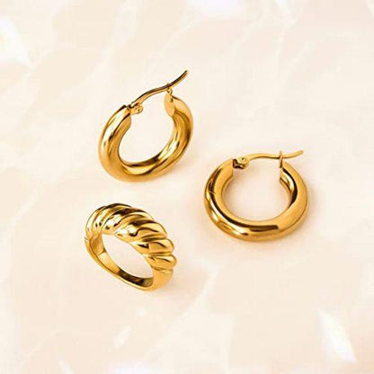 Simple Thick Hoop Earrings