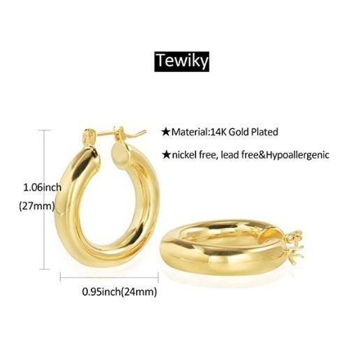 Simple Thick Hoop Earrings