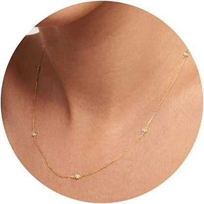 Sparkle CZ Bezel Choker Necklace