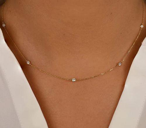 Sparkle CZ Bezel Choker Necklace