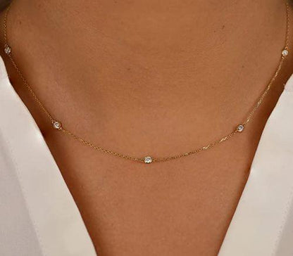 Sparkle CZ Bezel Choker Necklace