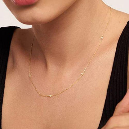 Sparkle CZ Bezel Choker Necklace