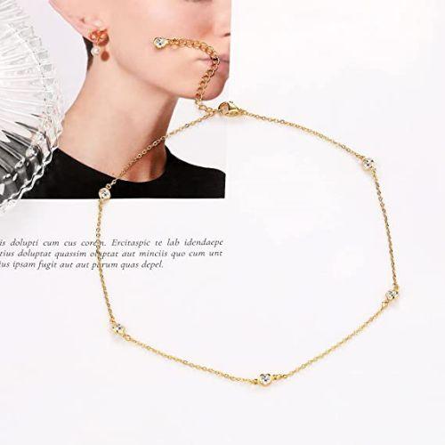 Sparkle CZ Bezel Choker Necklace