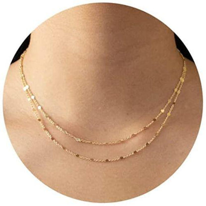 Dainty Layered Dot Chain Necklace