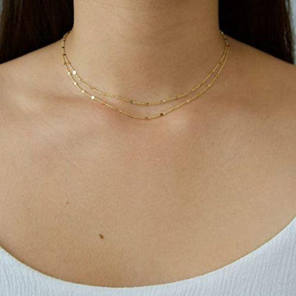 Dainty Layered Dot Chain Necklace