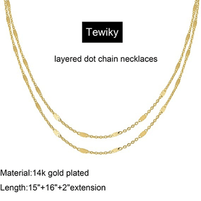 Dainty Layered Dot Chain Necklace