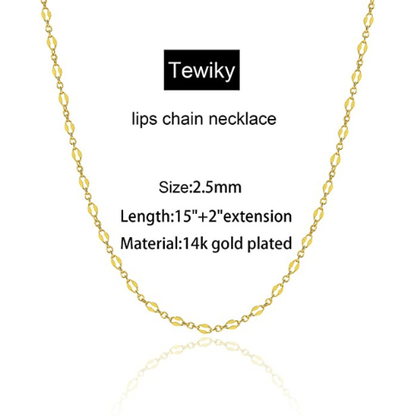 Dainty Lips Chain Necklace