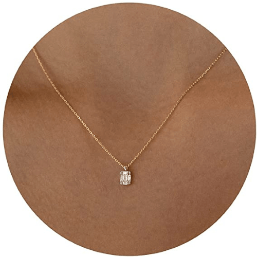 Emerald Cut CZ Pendant Necklace
