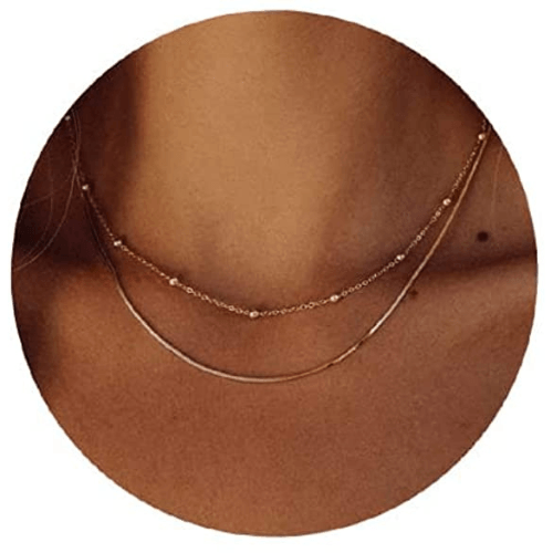 Layered Beaded Chain Necklace