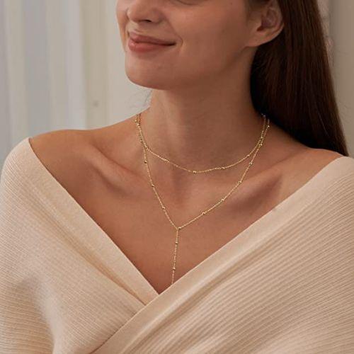 Layered Beaded Y Necklace