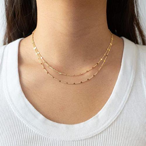 Layered Dot Chain Necklace
