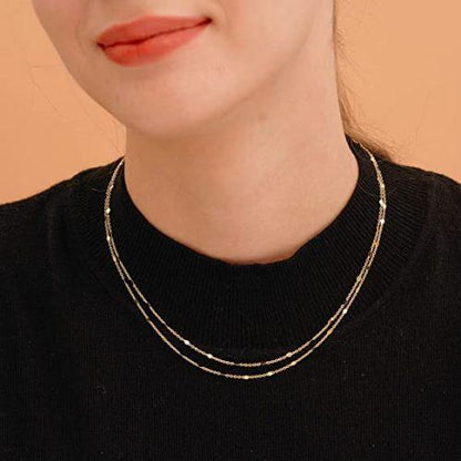 Layered Dot Chain Necklace