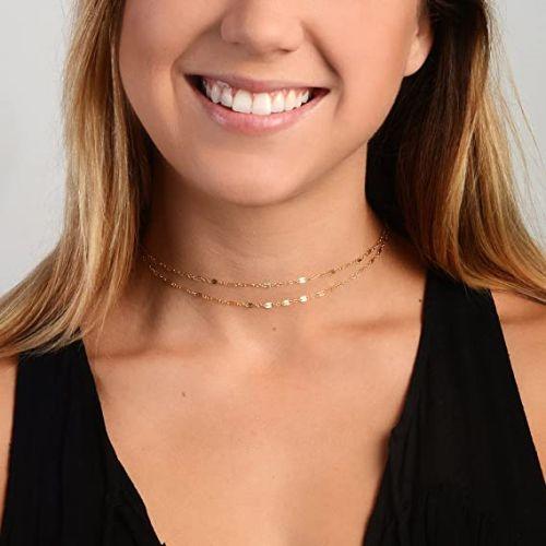 Layered Lips Chain Necklace