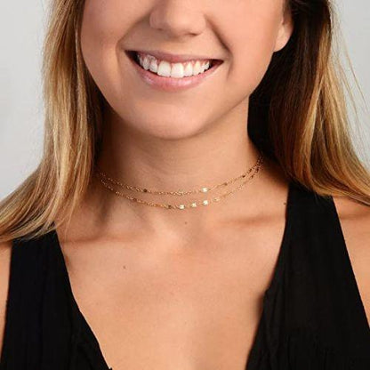 Layered Lips Chain Necklace