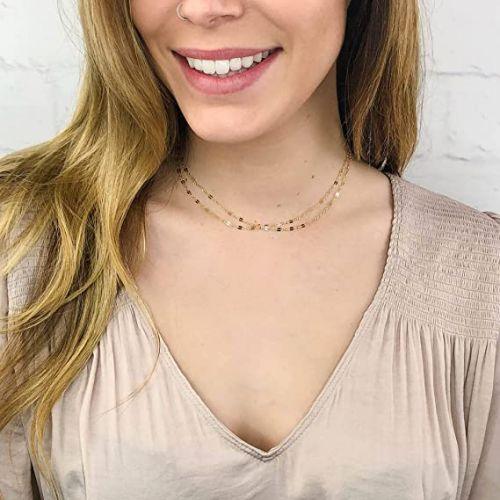 Layered Lips Chain Necklace