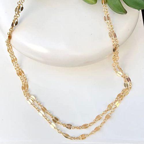 Layered Lips Chain Necklace