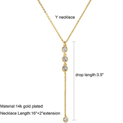 Tear Drop Y Necklace