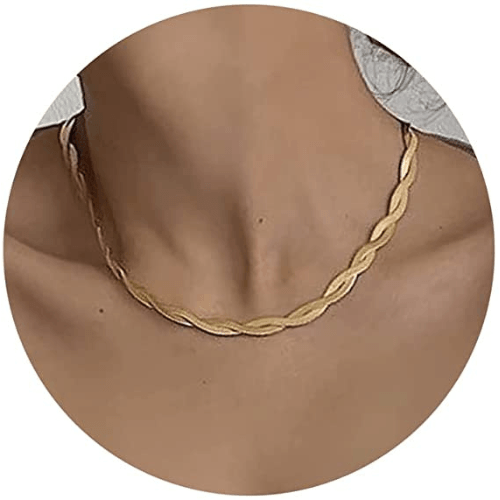 Twist Herringbone Snake Chain Necklace