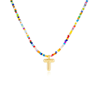 Boho Bloom Letter Necklace